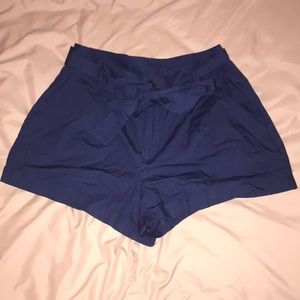 Navy Blue Paperbag Shorts
